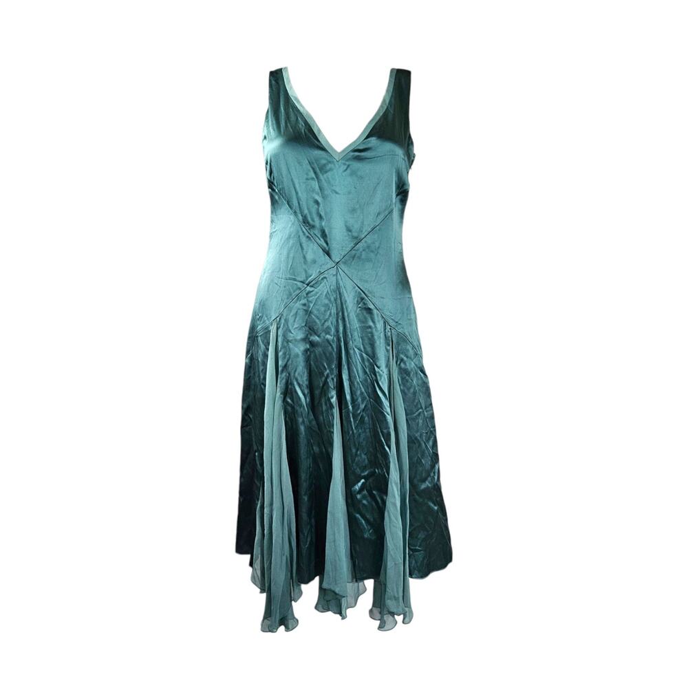 Y2k Calvin Klein Silk Fairycore Dress Asymmetrical Hem - Size 4